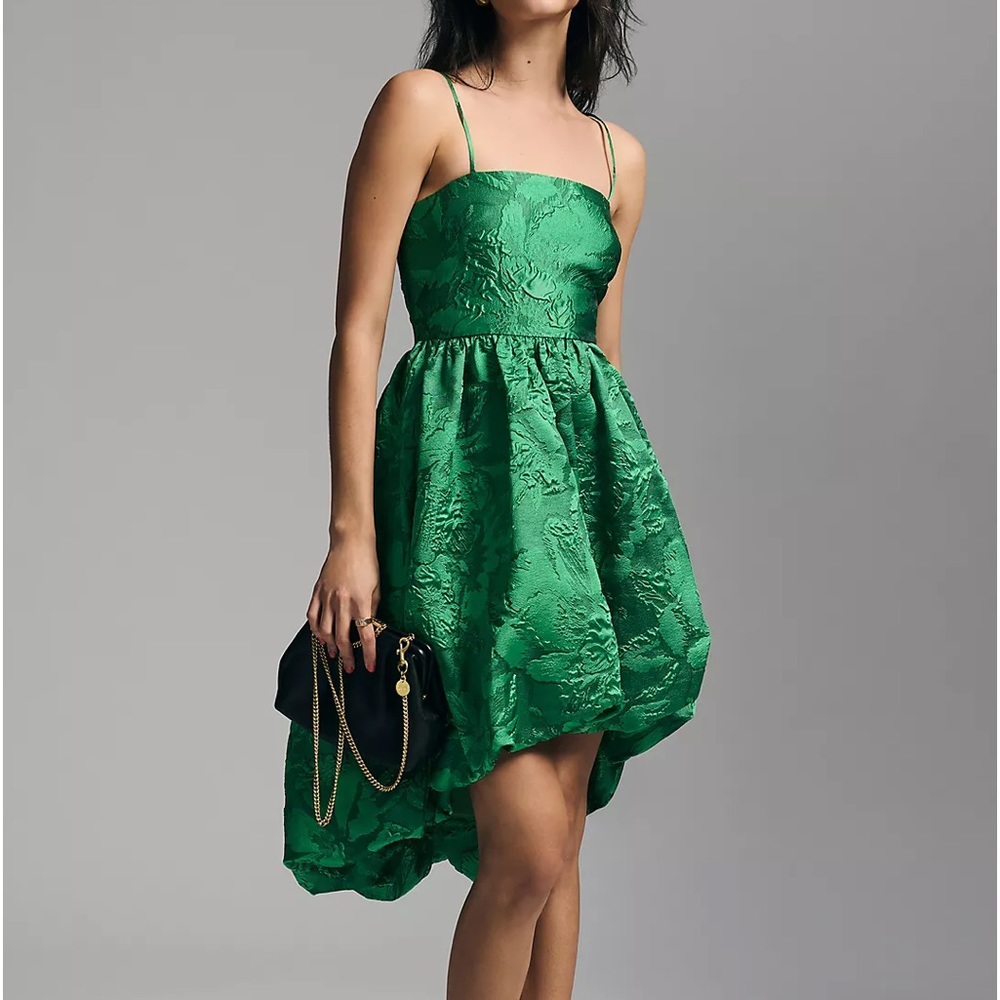 Anthropologie Green High-Low Party Dress